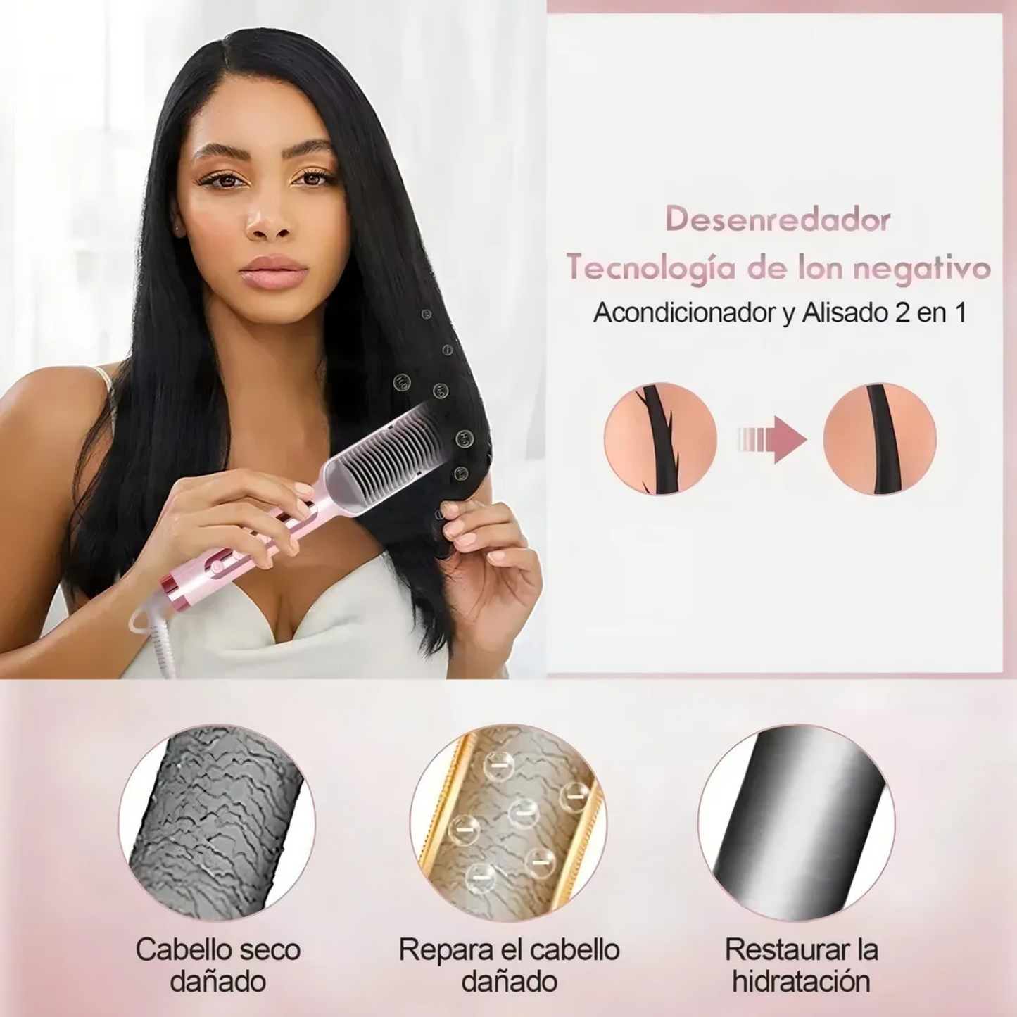 Cepillo Alisador 2 en 1 – Di Adiós al Frizz Ya
